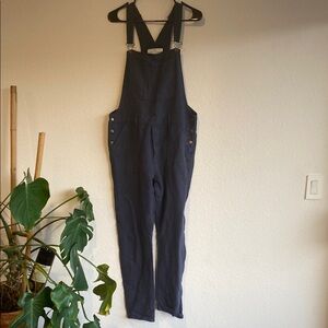Trovata Birds of Paradis Overalls, navy blue, size small
